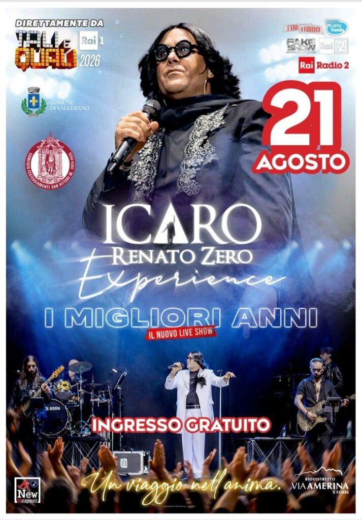 immagine che contiene locandina spettacolo icaro renato zero